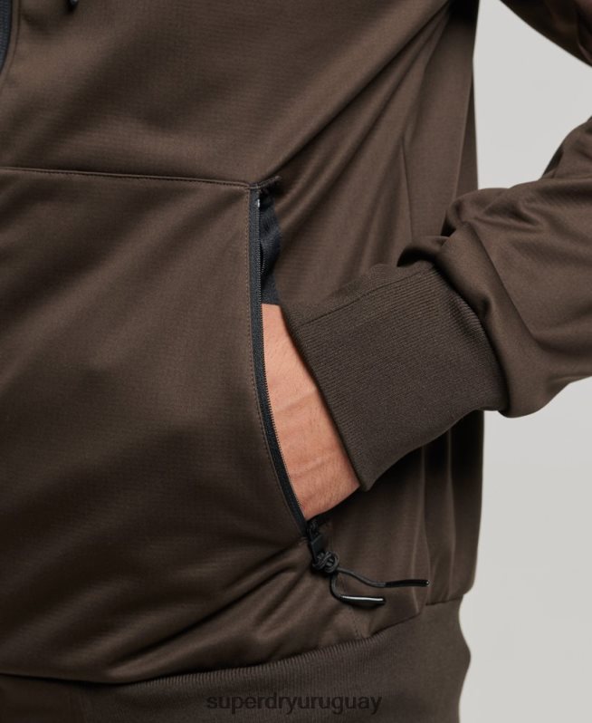 uy Superdry hombres chamarra deportiva de tejido técnico suave marrón DT2N8Z4600 ropa