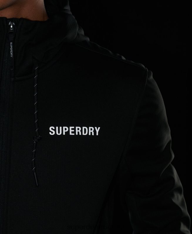uy Superdry hombres chamarra deportiva de tejido técnico suave negro DT2N8Z1112 ropa