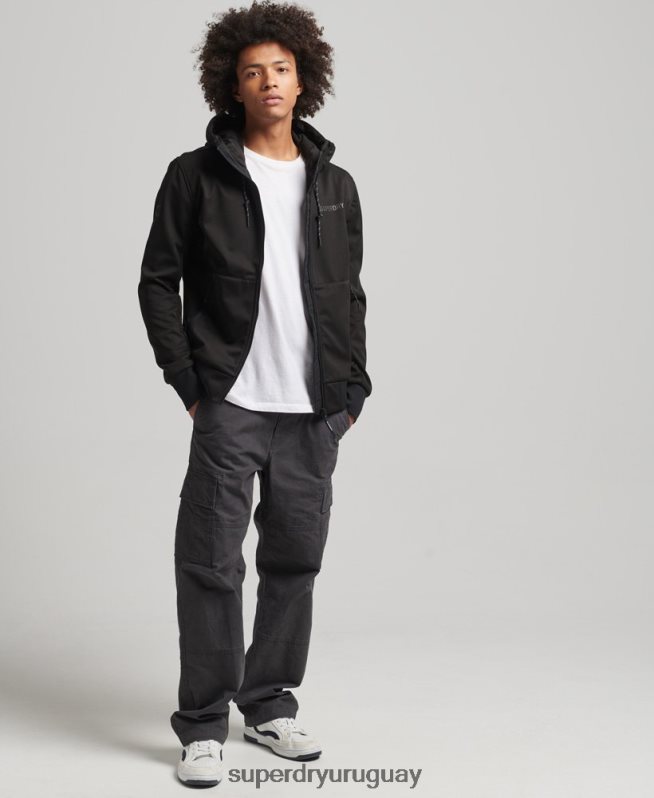 uy Superdry hombres chamarra deportiva de tejido técnico suave negro DT2N8Z1112 ropa