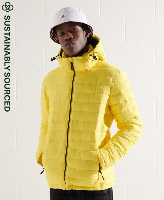 uy Superdry hombres chamarra fuji con capucha amarillo DT2N8Z1162 ropa
