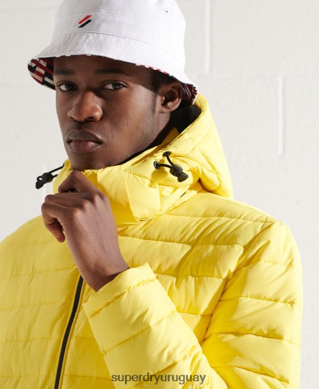 uy Superdry hombres chamarra fuji con capucha amarillo DT2N8Z1162 ropa