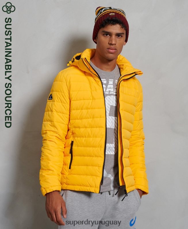 uy Superdry hombres chamarra fuji con capucha amarillo DT2N8Z4748 ropa