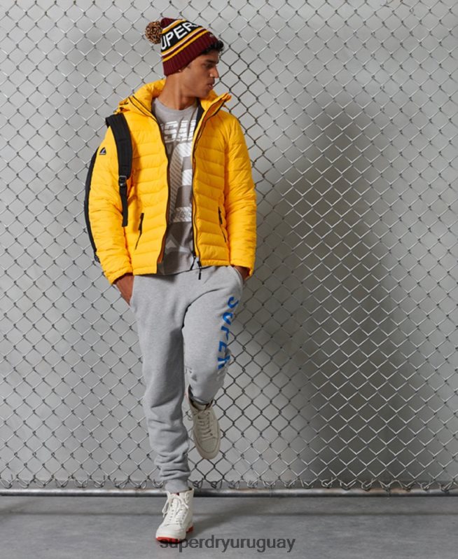 uy Superdry hombres chamarra fuji con capucha amarillo DT2N8Z4748 ropa