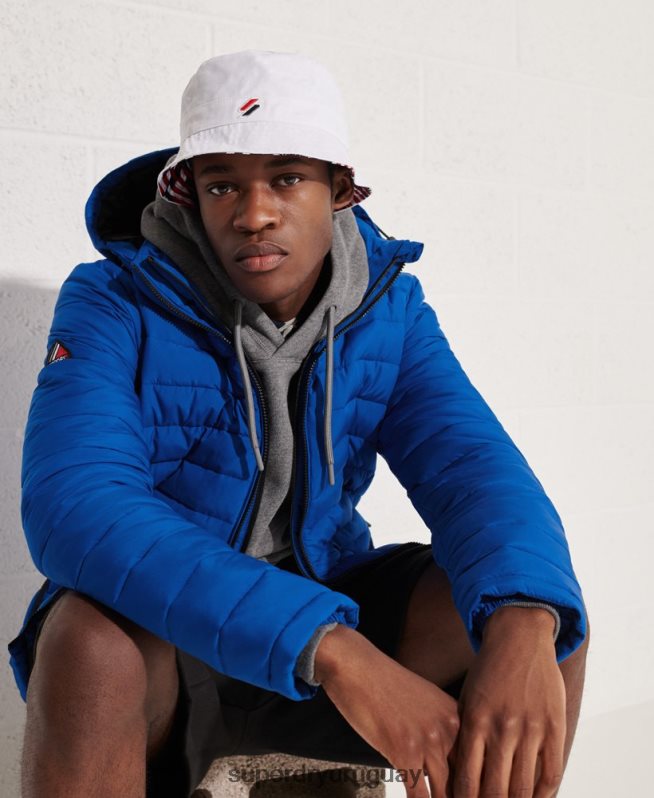uy Superdry hombres chamarra fuji con capucha azul DT2N8Z4704 ropa