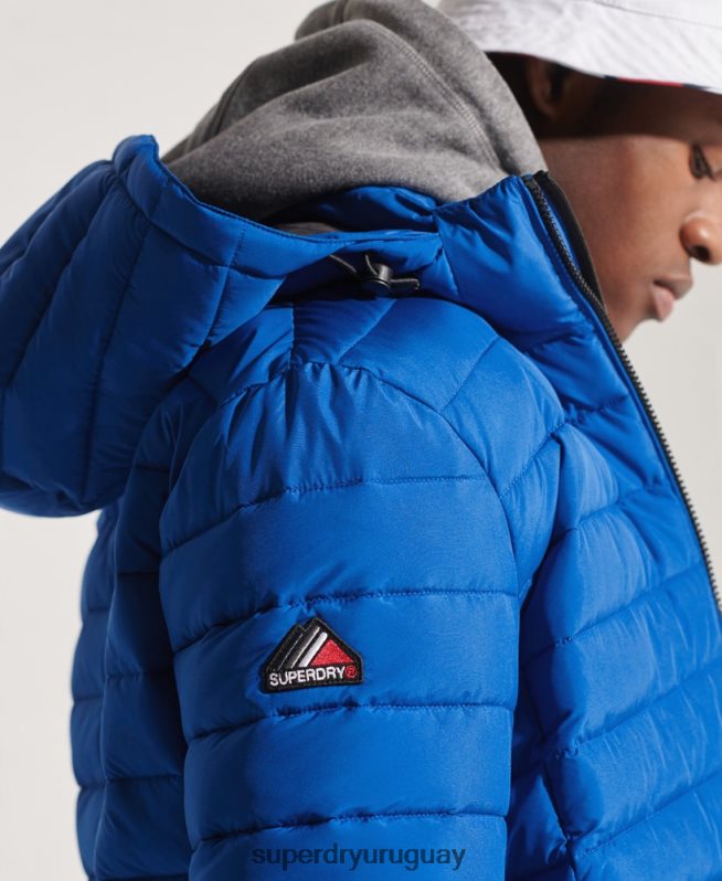 uy Superdry hombres chamarra fuji con capucha azul DT2N8Z4704 ropa
