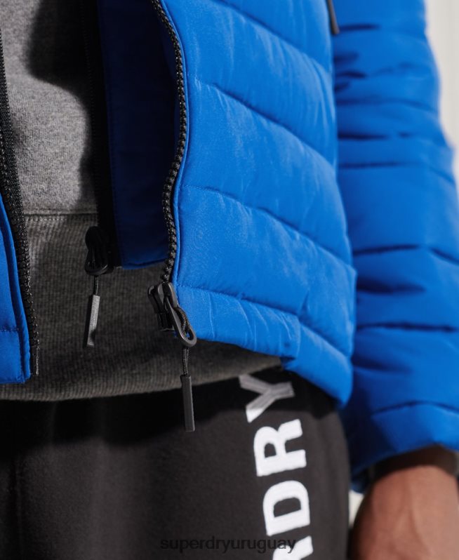 uy Superdry hombres chamarra fuji con capucha azul DT2N8Z4704 ropa