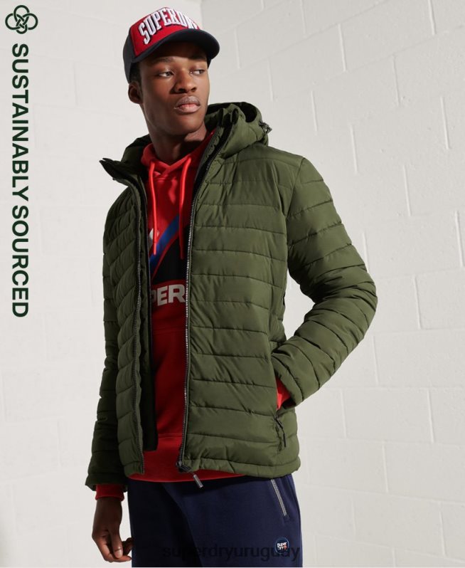uy Superdry hombres chamarra fuji con capucha caqui DT2N8Z4657 ropa