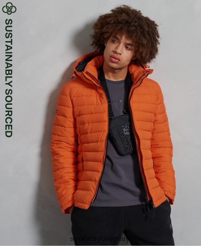uy Superdry hombres chamarra fuji con capucha naranja DT2N8Z4747 ropa