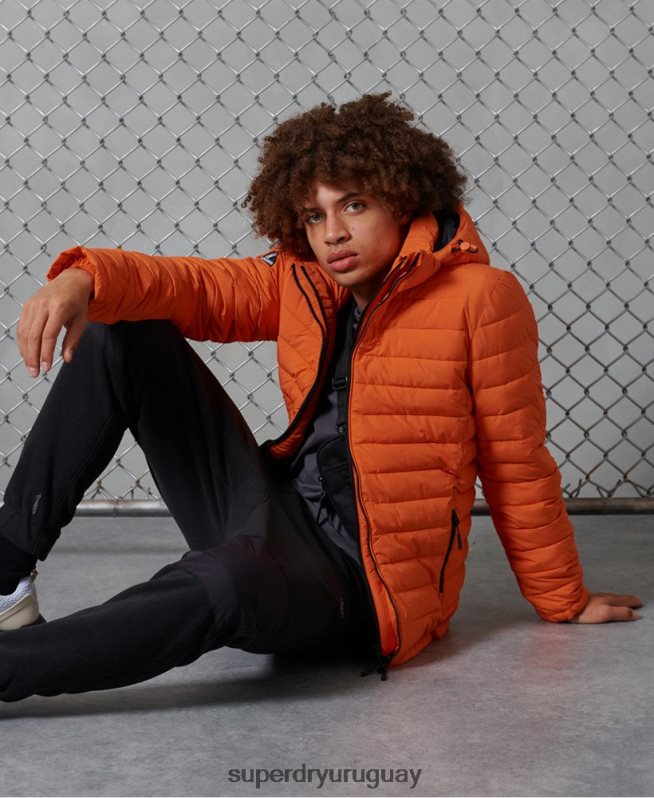 uy Superdry hombres chamarra fuji con capucha naranja DT2N8Z4747 ropa