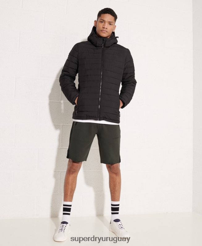 uy Superdry hombres chamarra fuji con capucha negro DT2N8Z4729 ropa