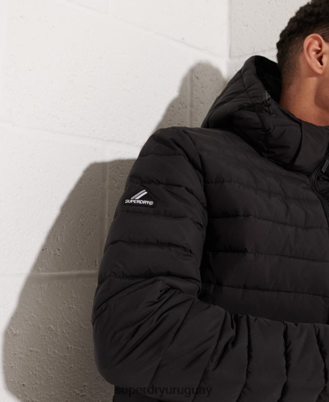 uy Superdry hombres chamarra fuji con capucha negro DT2N8Z4729 ropa