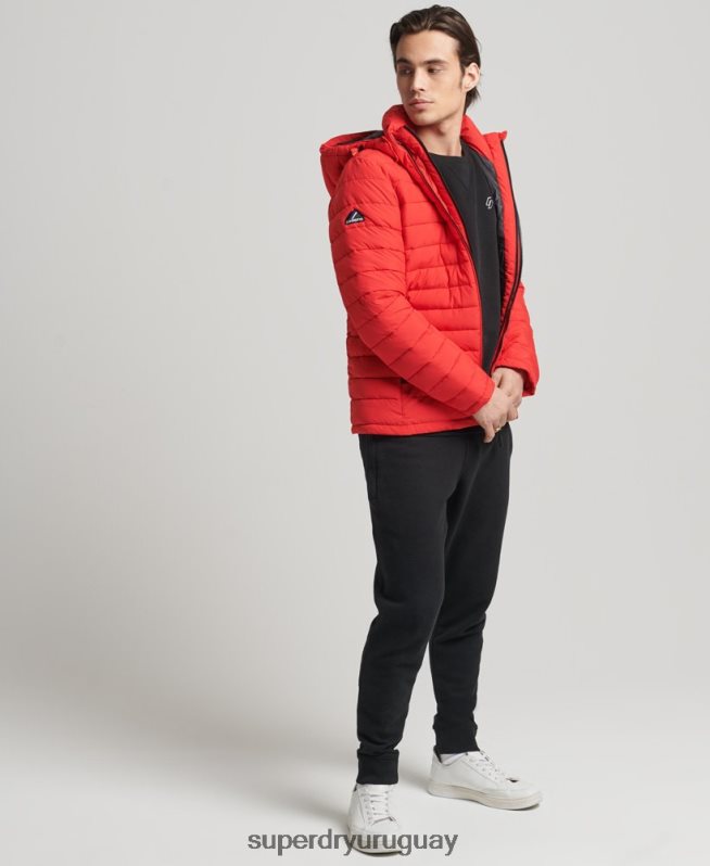 uy Superdry hombres chamarra fuji con capucha rojo DT2N8Z4730 ropa
