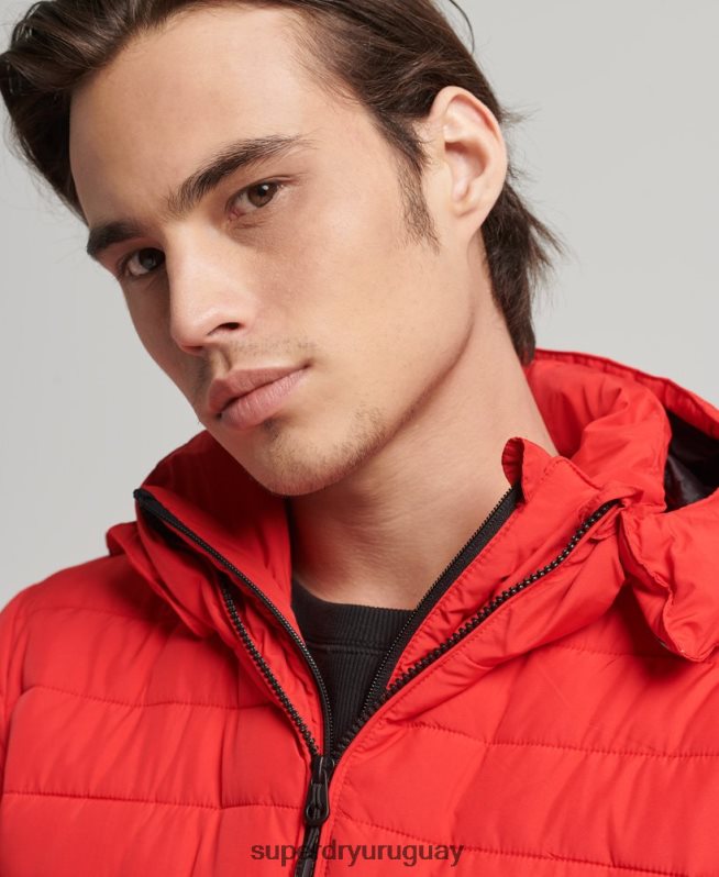 uy Superdry hombres chamarra fuji con capucha rojo DT2N8Z4730 ropa