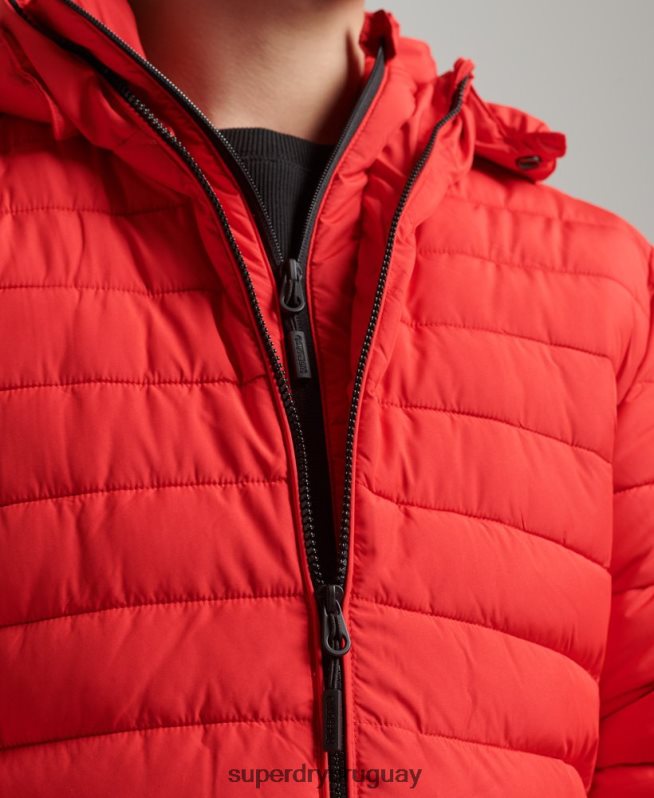 uy Superdry hombres chamarra fuji con capucha rojo DT2N8Z4730 ropa