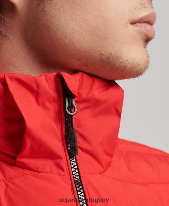 uy Superdry hombres chamarra fuji con capucha rojo DT2N8Z4730 ropa