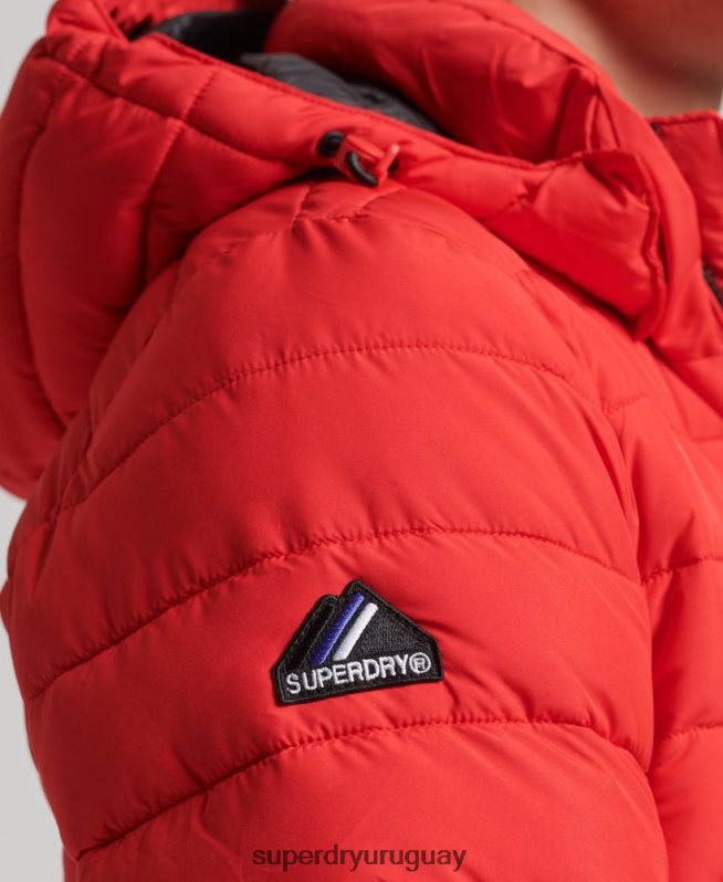 uy Superdry hombres chamarra fuji con capucha rojo DT2N8Z4730 ropa
