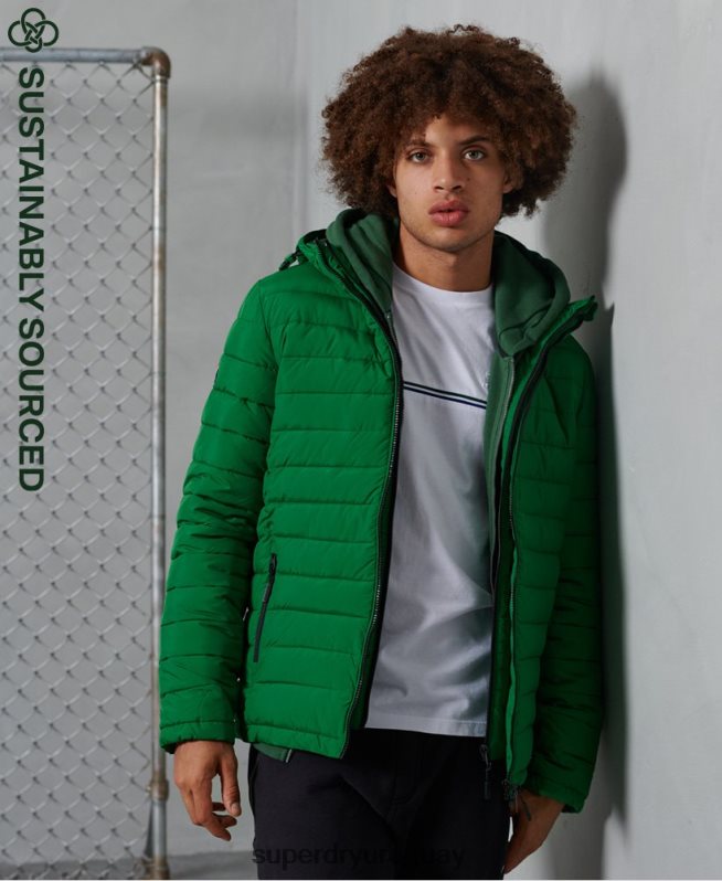 uy Superdry hombres chamarra fuji con capucha verde DT2N8Z4752 ropa