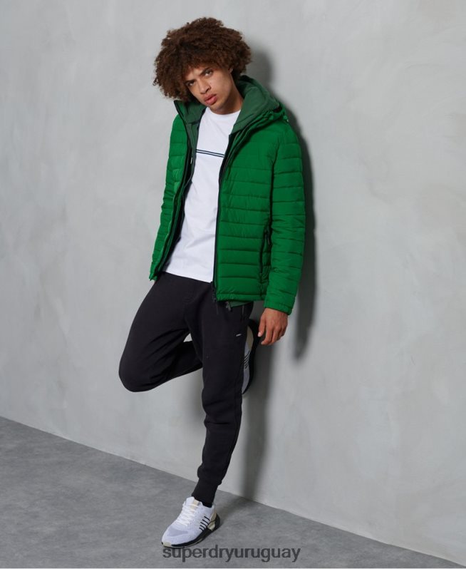 uy Superdry hombres chamarra fuji con capucha verde DT2N8Z4752 ropa