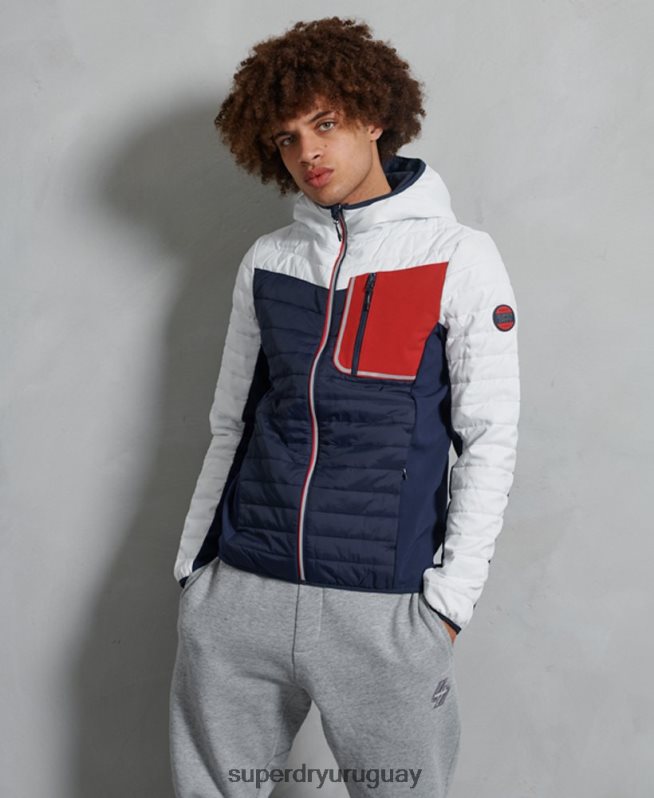 uy Superdry hombres chamarra informal de convección blanco DT2N8Z4751 ropa