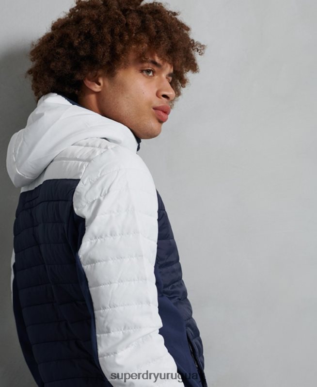 uy Superdry hombres chamarra informal de convección blanco DT2N8Z4751 ropa