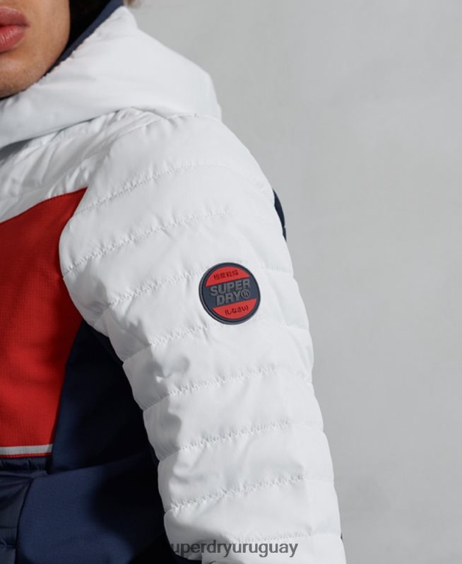 uy Superdry hombres chamarra informal de convección blanco DT2N8Z4751 ropa