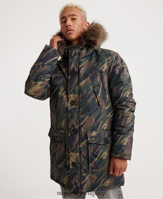 uy Superdry hombres chamarra parka Everest caqui DT2N8Z4602 ropa