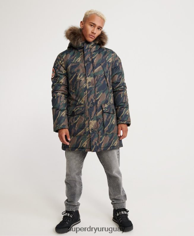 uy Superdry hombres chamarra parka Everest caqui DT2N8Z4602 ropa