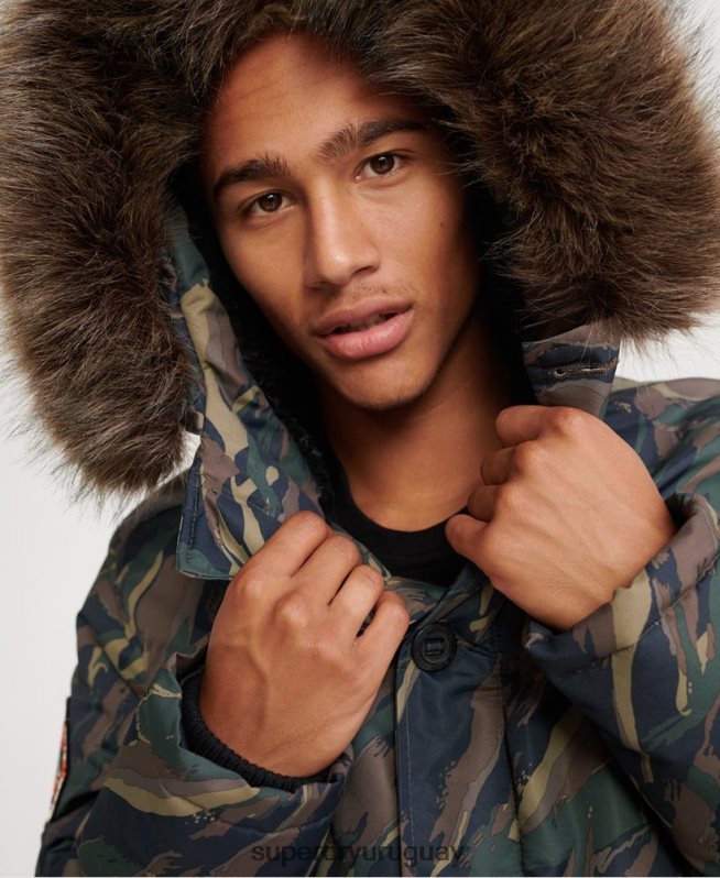 uy Superdry hombres chamarra parka Everest caqui DT2N8Z4602 ropa