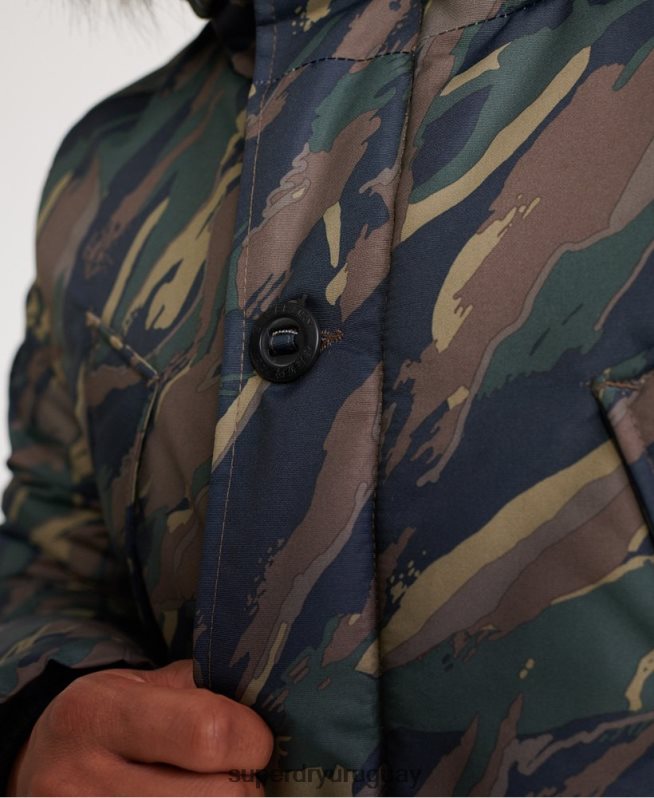 uy Superdry hombres chamarra parka Everest caqui DT2N8Z4602 ropa