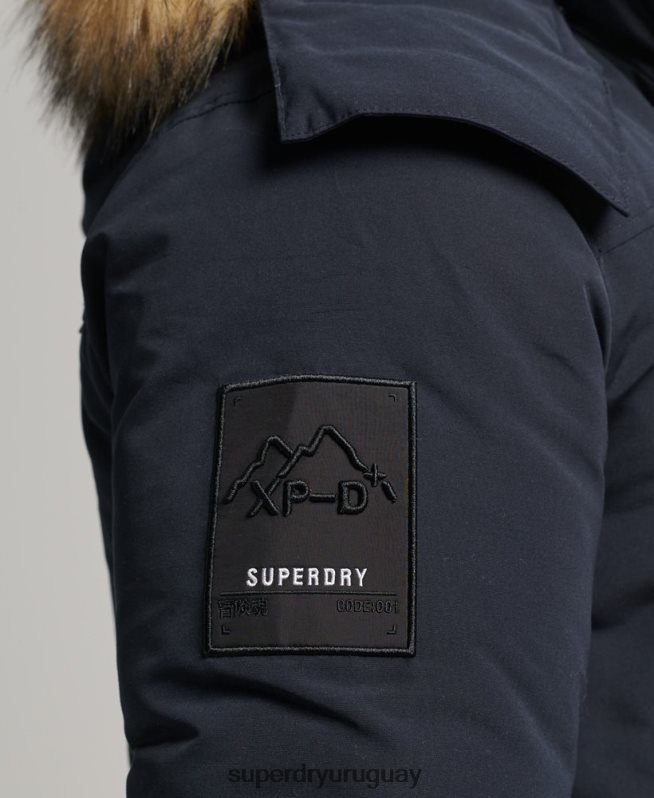 uy Superdry hombres chamarra parka Everest con capucha de piel sintética Armada DT2N8Z957 ropa