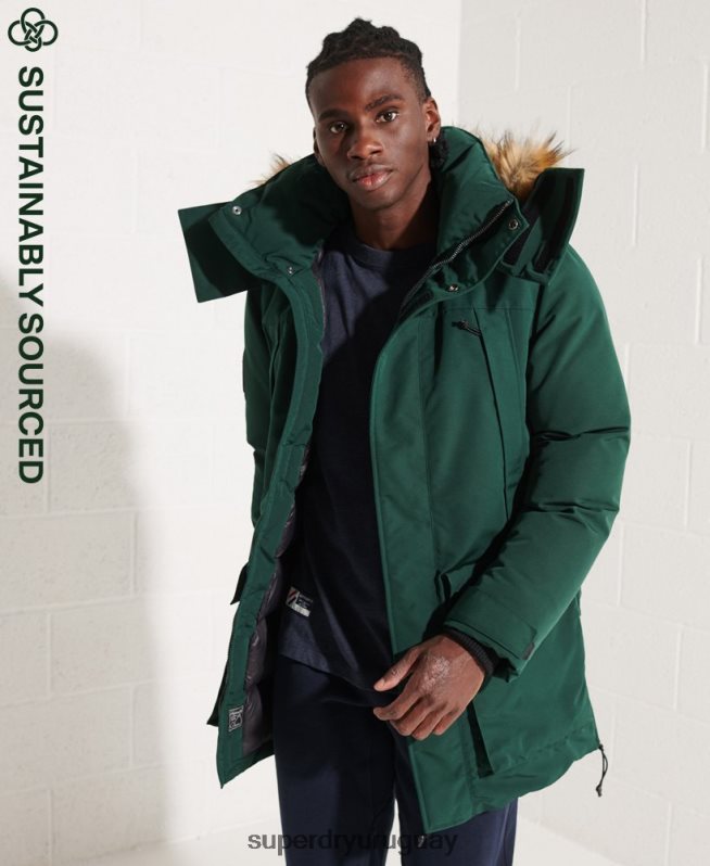 uy Superdry hombres chamarra parka Everest verde DT2N8Z4588 ropa