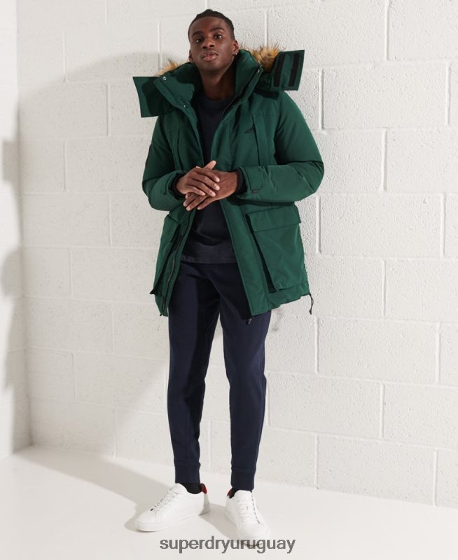 uy Superdry hombres chamarra parka Everest verde DT2N8Z4588 ropa