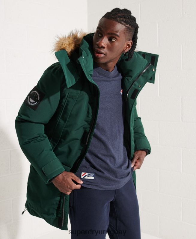 uy Superdry hombres chamarra parka Everest verde DT2N8Z4588 ropa