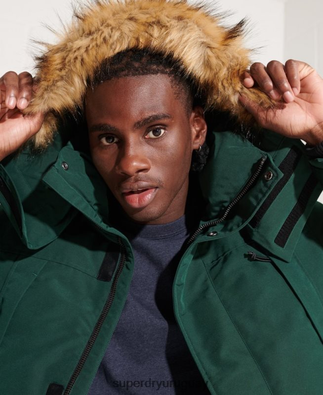uy Superdry hombres chamarra parka Everest verde DT2N8Z4588 ropa