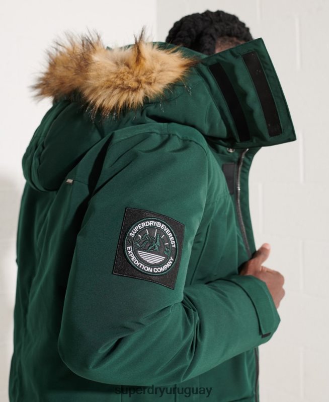 uy Superdry hombres chamarra parka Everest verde DT2N8Z4588 ropa