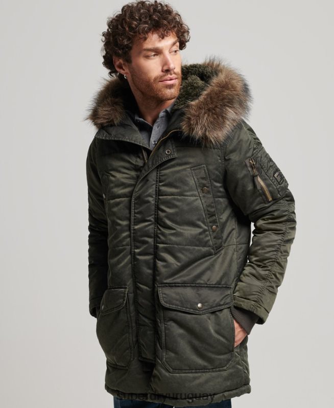 uy Superdry hombres chamarra parka chinook caqui DT2N8Z4479 ropa