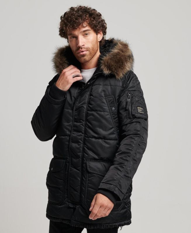 uy Superdry hombres chamarra parka chinook gris oscuro DT2N8Z4447 ropa