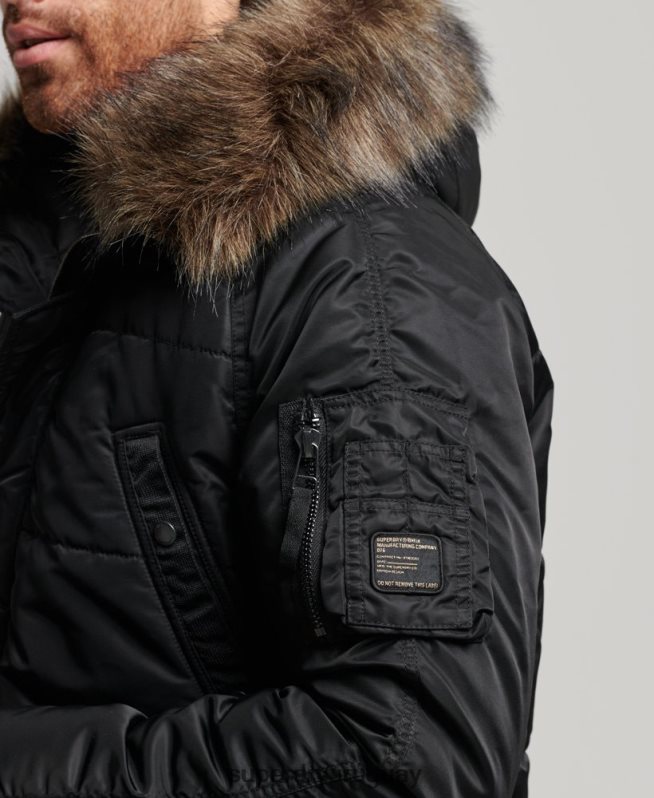 uy Superdry hombres chamarra parka chinook gris oscuro DT2N8Z4447 ropa