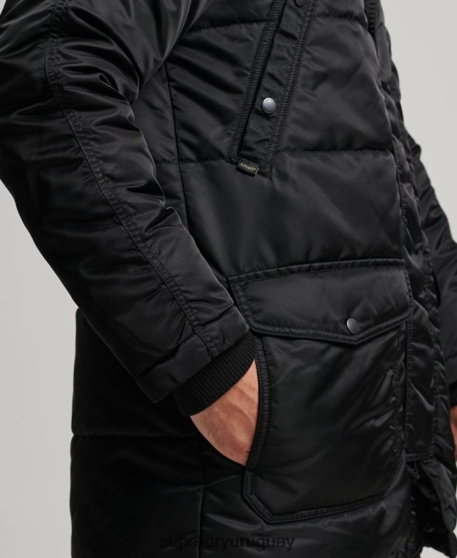 uy Superdry hombres chamarra parka chinook gris oscuro DT2N8Z4447 ropa