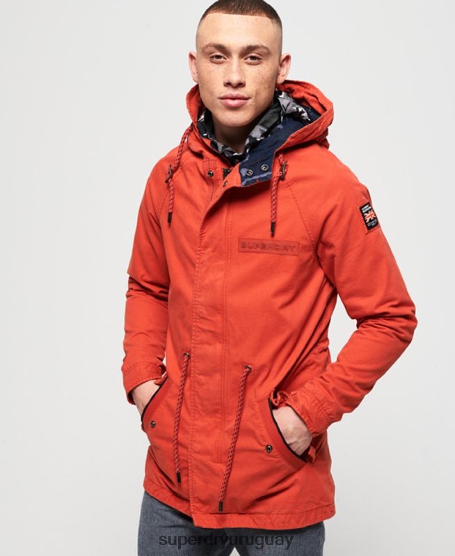 uy Superdry hombres chamarra parka de aviador rookie naranja DT2N8Z1202 ropa