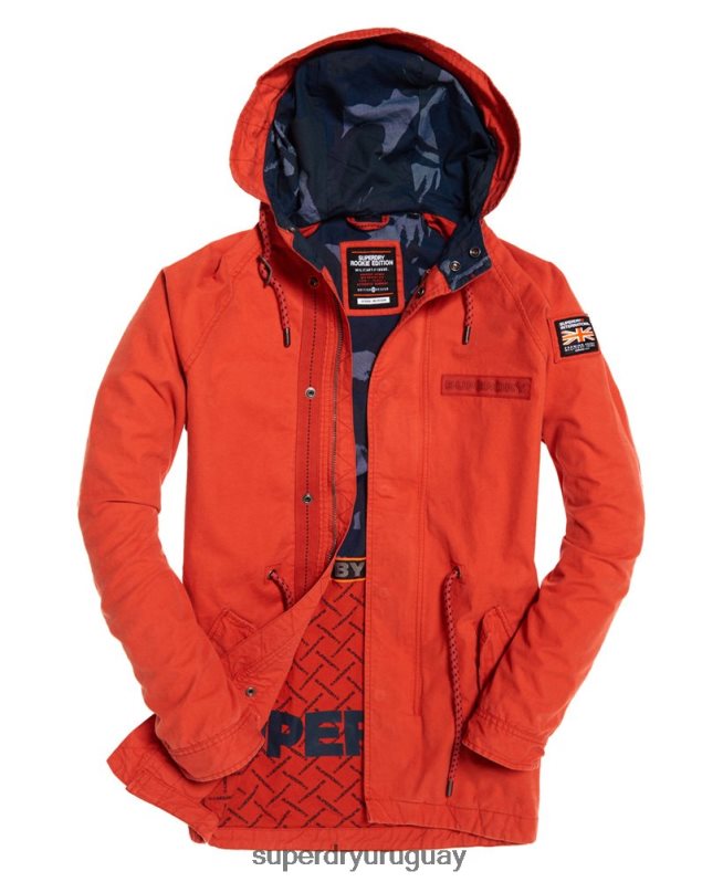 uy Superdry hombres chamarra parka de aviador rookie naranja DT2N8Z1202 ropa