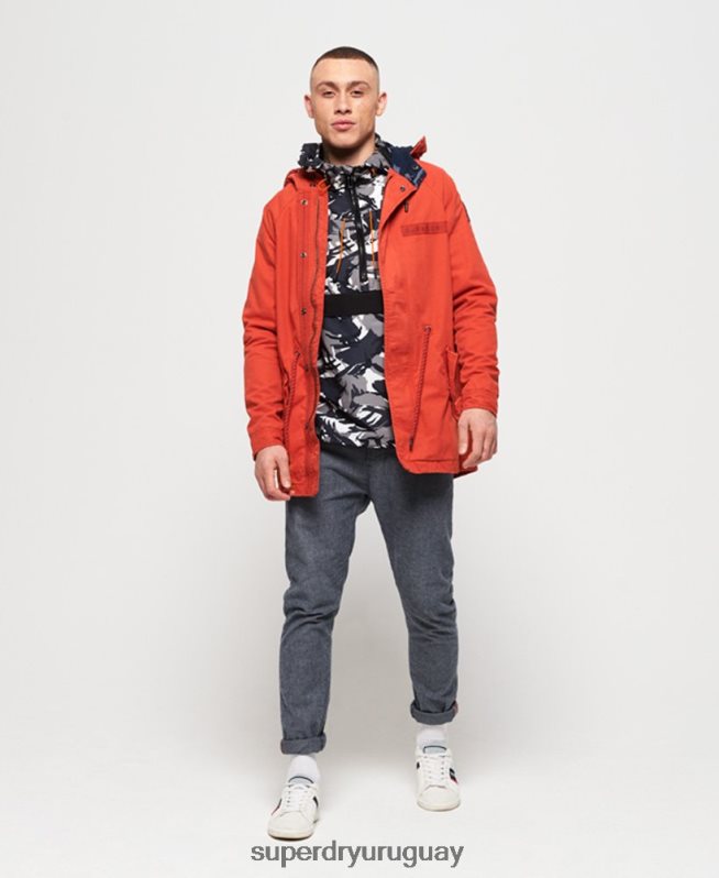 uy Superdry hombres chamarra parka de aviador rookie naranja DT2N8Z1202 ropa