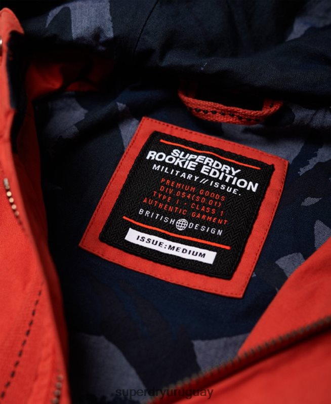 uy Superdry hombres chamarra parka de aviador rookie naranja DT2N8Z1202 ropa