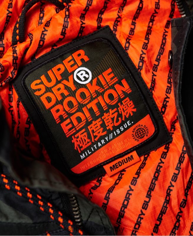 uy Superdry hombres chamarra parka elevada de pantera rookie verde DT2N8Z1199 ropa