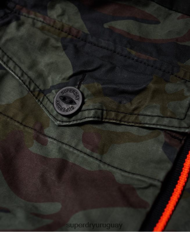uy Superdry hombres chamarra parka elevada de pantera rookie verde DT2N8Z1199 ropa
