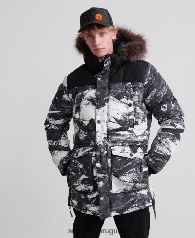 uy Superdry hombres chamarra parka sd explorer gris DT2N8Z4717 ropa