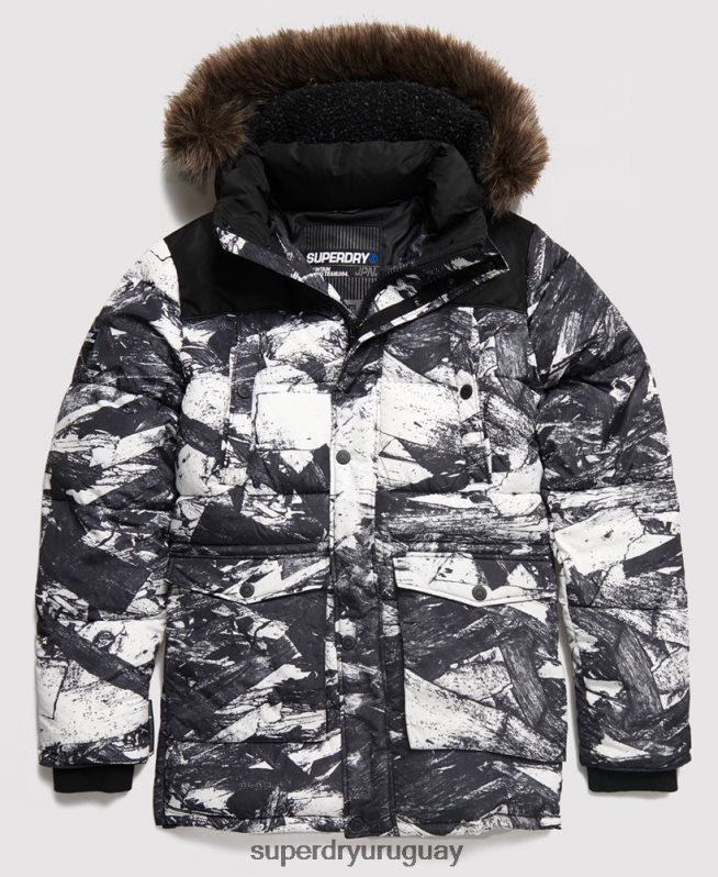 uy Superdry hombres chamarra parka sd explorer gris DT2N8Z4717 ropa
