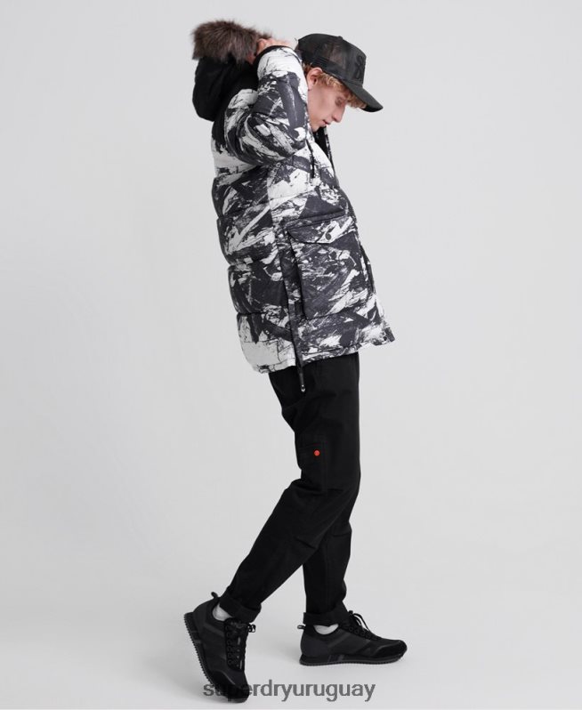 uy Superdry hombres chamarra parka sd explorer gris DT2N8Z4717 ropa