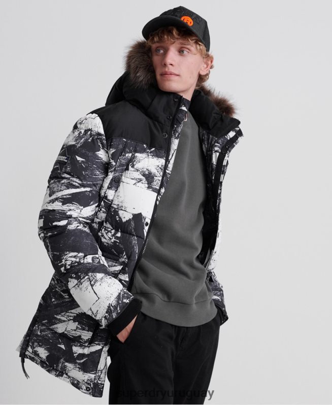 uy Superdry hombres chamarra parka sd explorer gris DT2N8Z4717 ropa