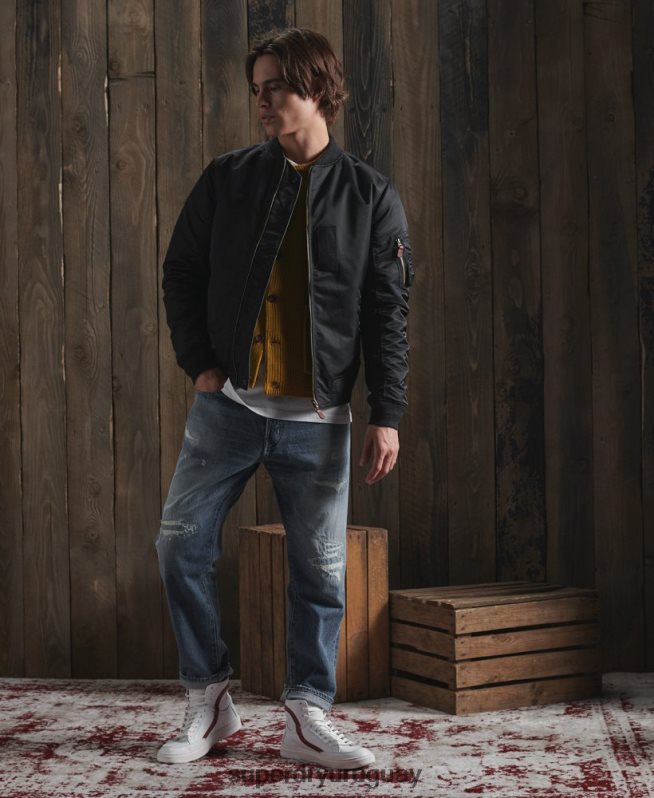 uy Superdry hombres chamarra reversible dry edición limitada negro DT2N8Z4770 ropa